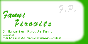 fanni pirovits business card